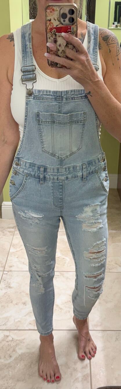 Bluespice overalls bibs Blue Spice Denim Jean Skinny Distressed Light Blue 5